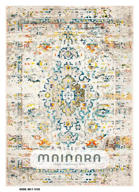 Karpet Tradisional (BR-T-0150) - Cream,Yellow