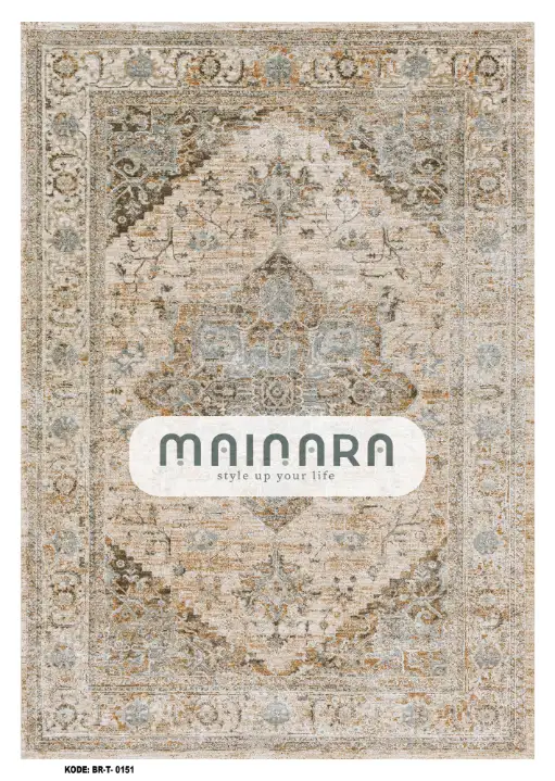 Karpet Tradisional (BR-T-0151) - Brown,Cream,Blue
