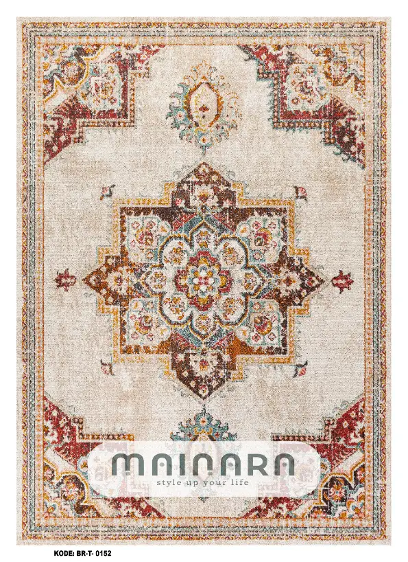 Karpet Tradisional (BR-T-0152) - Brown,Cream,Red