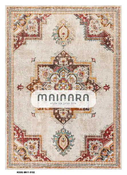 Karpet Tradisional (BR-T-0152) - Brown,Cream,Red