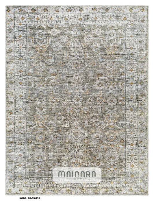 Karpet Tradisional (BR-T-0155) - Brown,Grey,Green