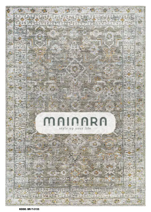 Karpet Tradisional (BR-T-0155) - Brown,Grey,Green