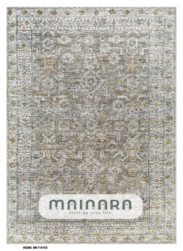 Karpet Tradisional (BR-T-0155) - Brown,Grey,Green