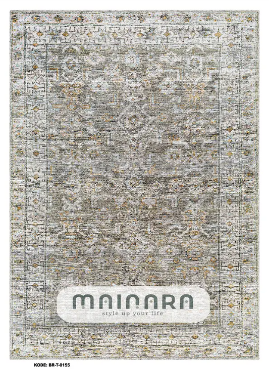 Karpet Tradisional (BR-T-0155) - Brown,Grey,Green