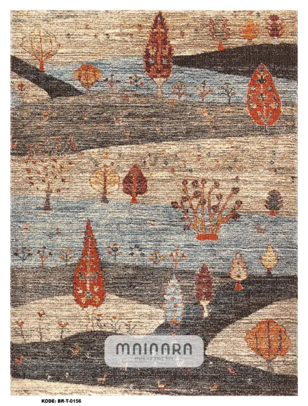 Karpet Tradisional (BR-T-0156) - Brown,Blue,Orange