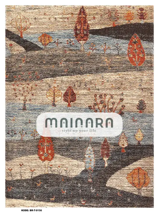 Karpet Tradisional (BR-T-0156) - Brown,Blue,Orange