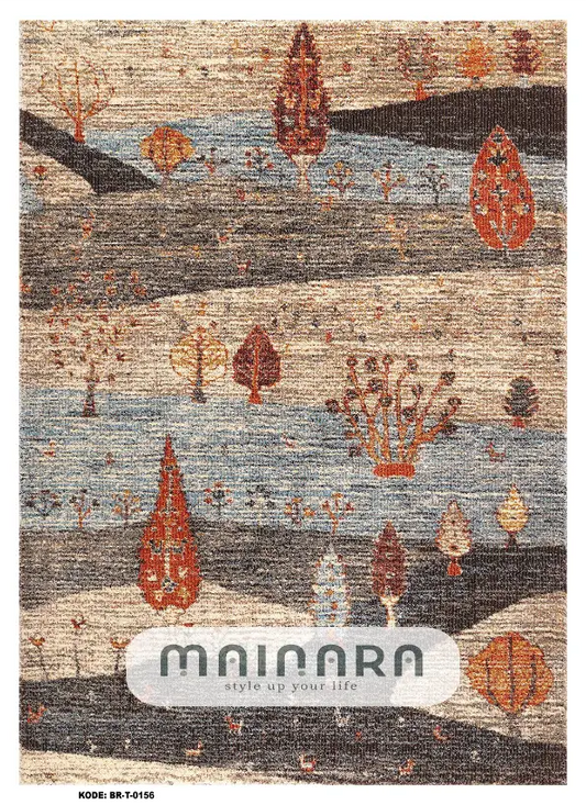 Karpet Tradisional (BR-T-0156) - Brown,Blue,Orange
