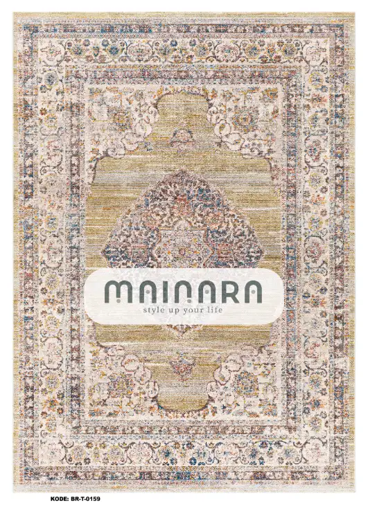 Karpet Tradisional (BR-T-0159) - Brown,Cream,Yellow