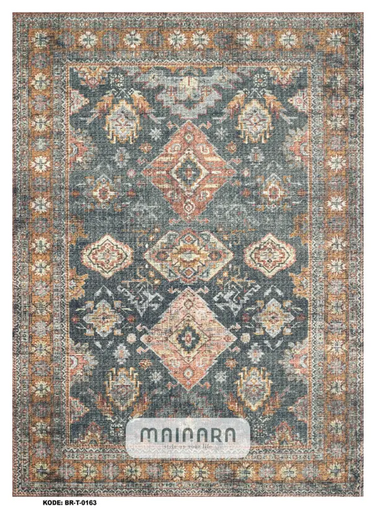 Karpet Tradisional (BR-T-0163) - Brown,Grey,Brick