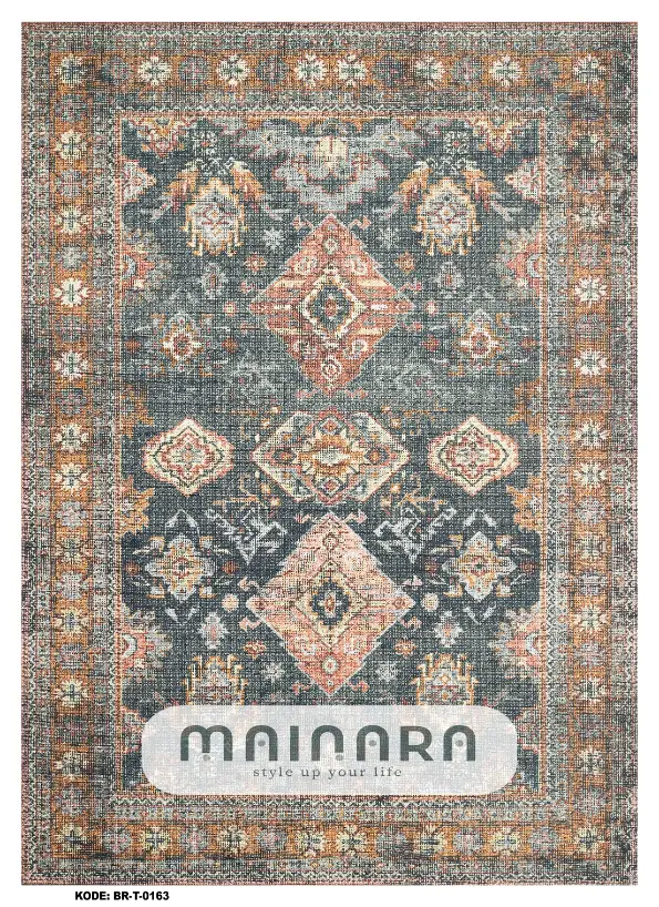 Karpet Tradisional (BR-T-0163) - Brown,Grey,Brick