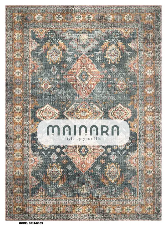Karpet Tradisional (BR-T-0163) - Brown,Grey,Brick