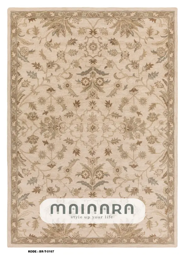 Karpet Tradisional (BR-T-0167) - Brown,Cream