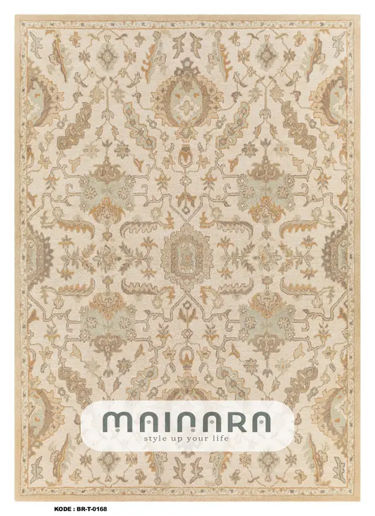 Karpet Tradisional (BR-T-0168) - Brown,Cream