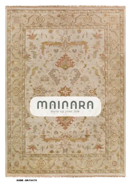 Karpet Tradisional (BR-T-0170) - Brown,Cream,Orange