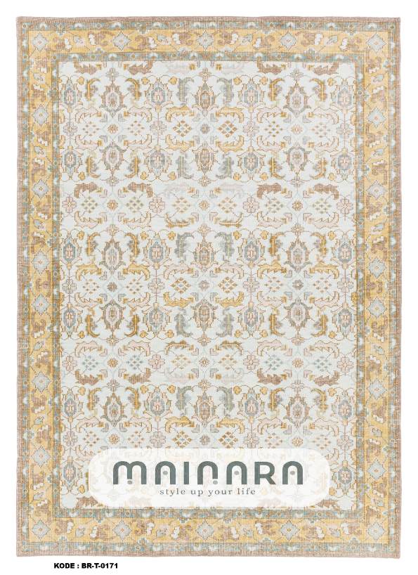Karpet Tradisional (BR-T-0171) - Cream,Grey,White