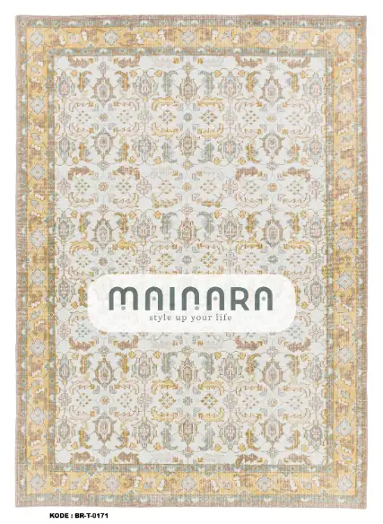 Karpet Tradisional (BR-T-0171) - Cream,Grey,White
