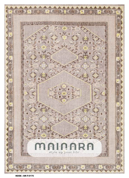 Karpet Tradisional (BR-T-0175) - Brown,Cream,Yellow