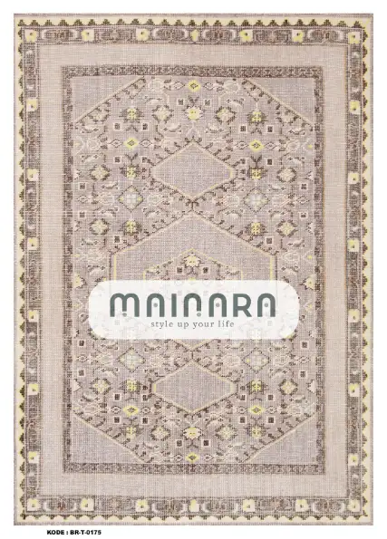 Karpet Tradisional (BR-T-0175) - Brown,Cream,Yellow