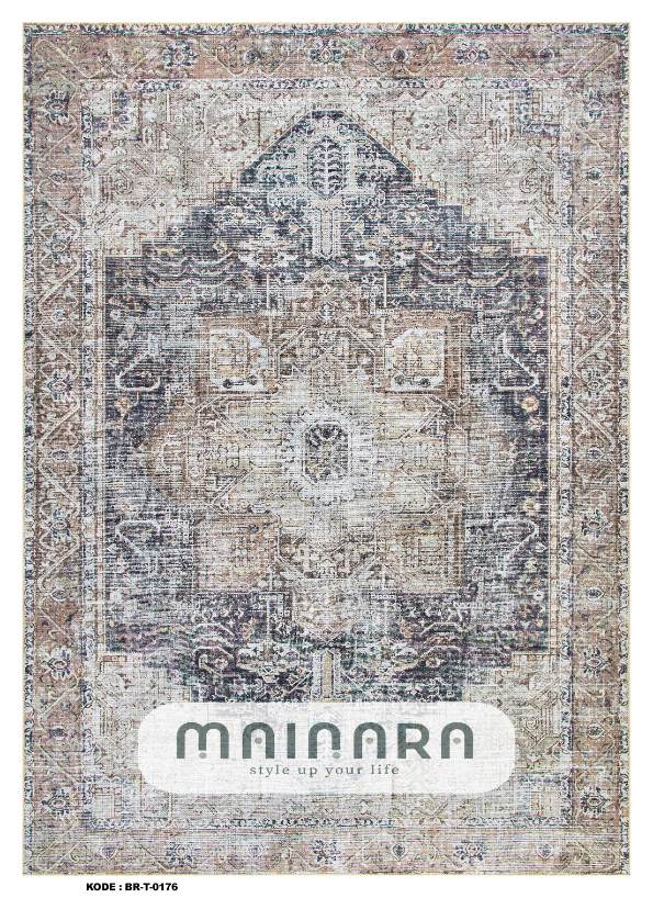 Karpet Tradisional (BR-T-0176) - Brown,Grey