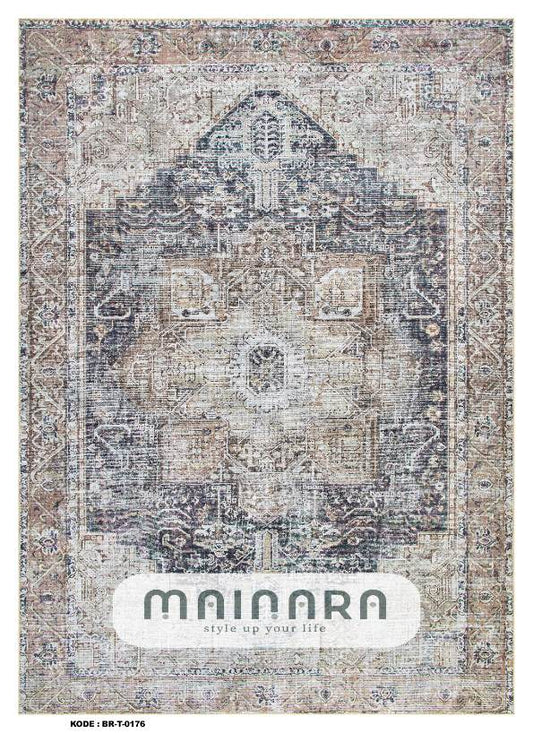 Karpet Tradisional (BR-T-0176) - Brown,Grey
