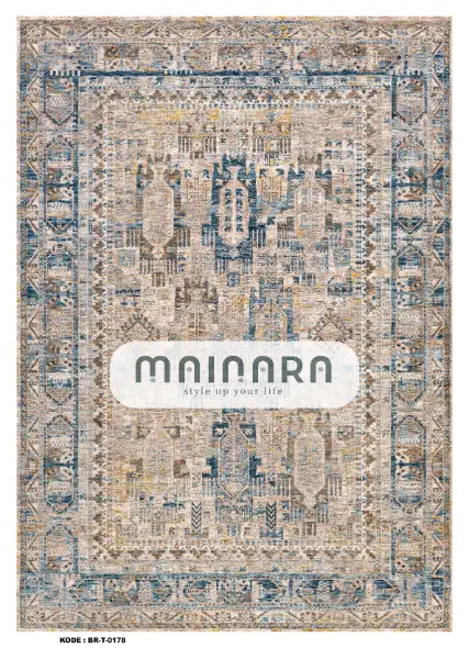 Karpet Tradisional (BR-T-0178) - Cream,Blue