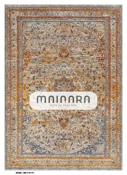Karpet Tradisional (BR-T-0179) - Cream,Orange,Purple