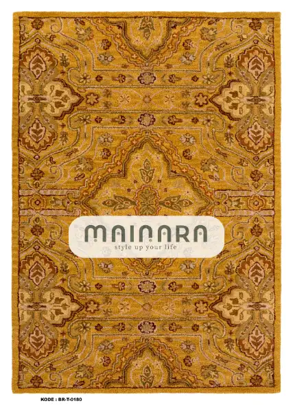 Karpet Tradisional (BR-T-0180) - Brown,Yellow,Gold