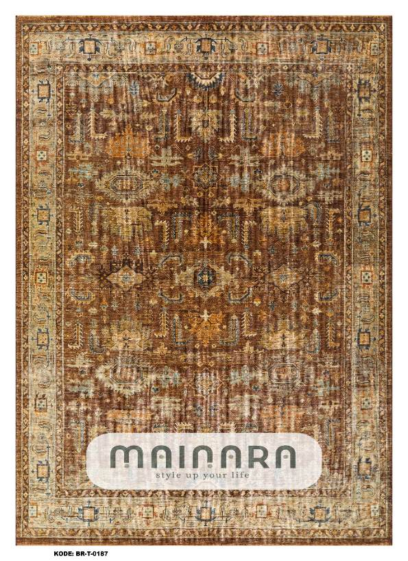 Karpet Tradisional (BR-T-0187) - Brown,Grey