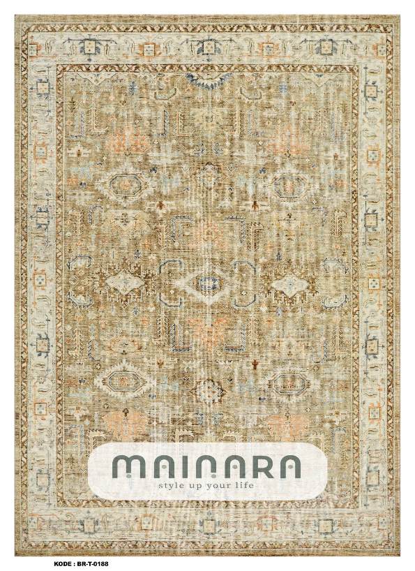 Karpet Tradisional (BR-T-0188) - Brown,Green