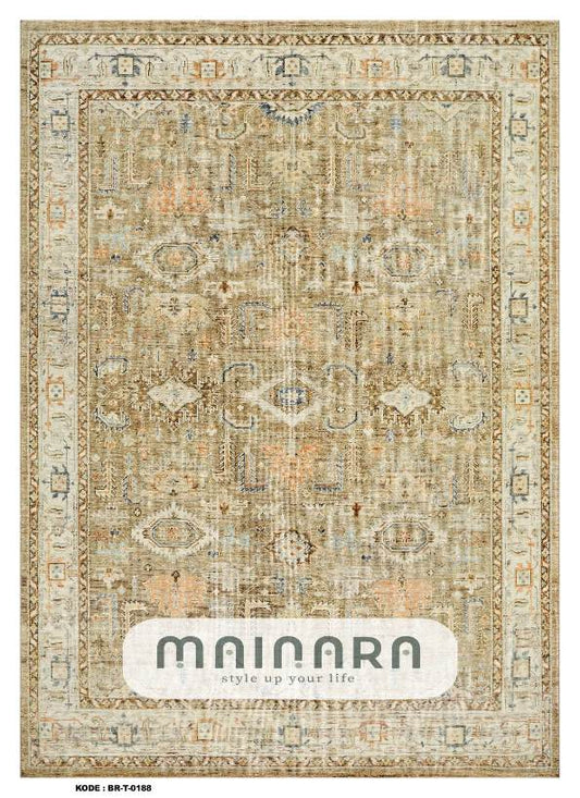 Karpet Tradisional (BR-T-0188) - Brown,Green