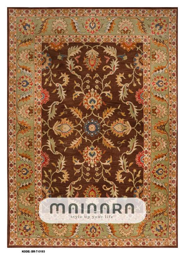 Karpet Tradisional (BR-T-0193) - Brown,Orange,Green