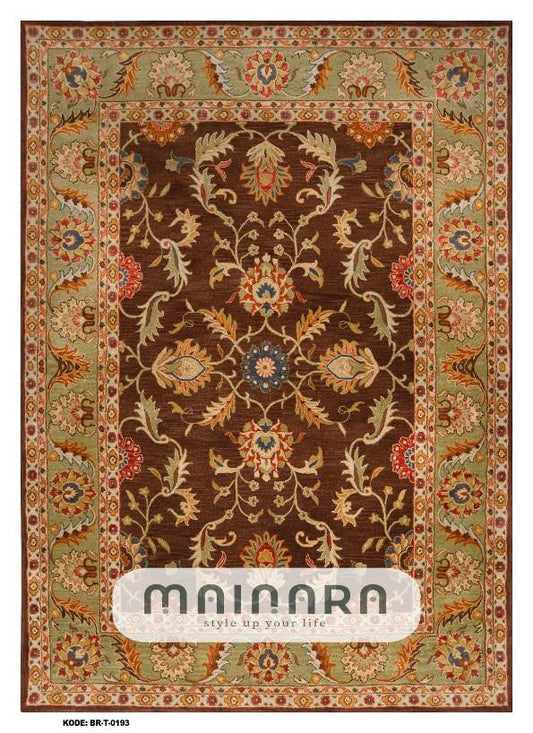 Karpet Tradisional (BR-T-0193) - Brown,Orange,Green