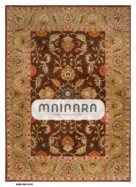 Karpet Tradisional (BR-T-0193) - Brown,Orange,Green