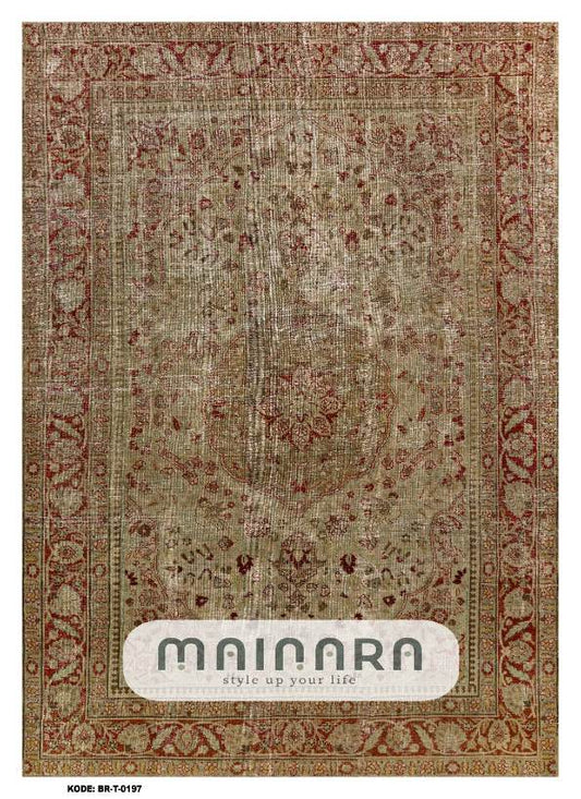 Karpet Tradisional (BR-T-0197) - Brown,Red,Green