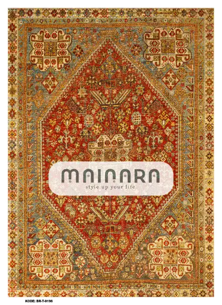 Karpet Tradisional (BR-T-0198) - Brown,Gold,Red,Grey