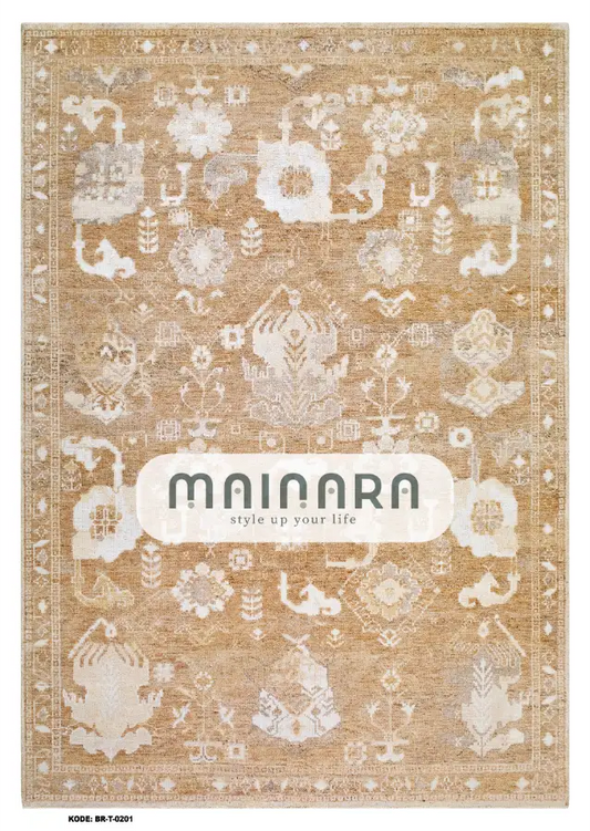 Karpet Tradisional (BR-T-0201) - Brown, Cream
