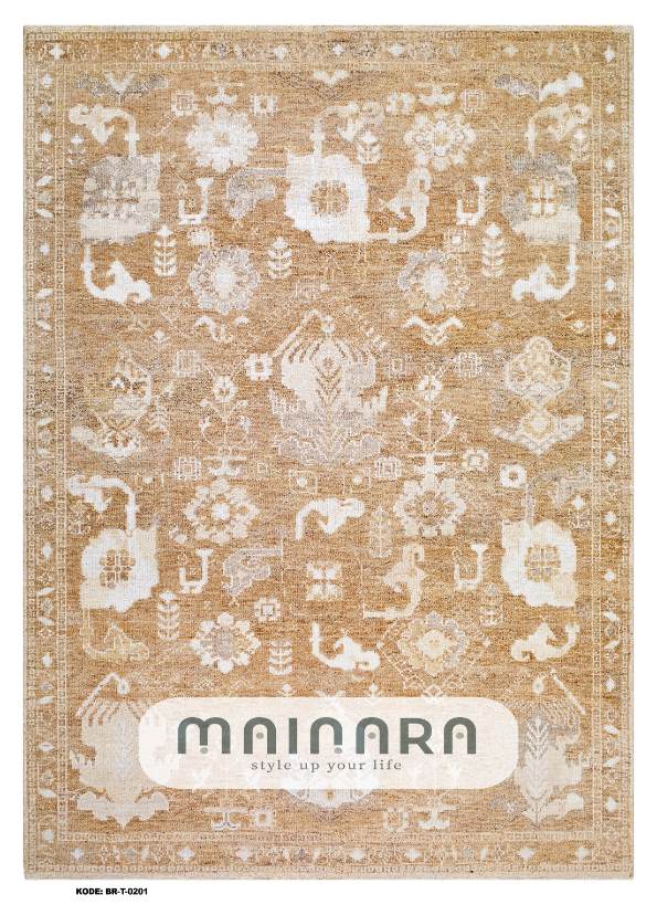 Karpet Tradisional (BR-T-0201) - Brown, Cream