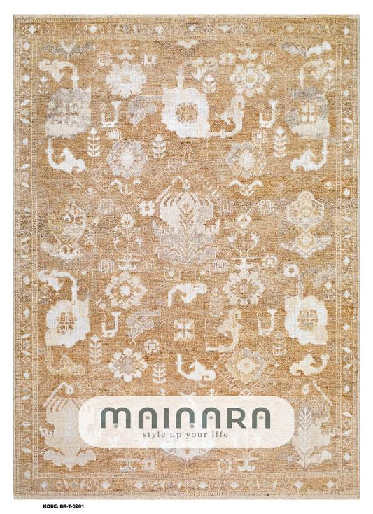 Karpet Tradisional (BR-T-0201) - Brown, Cream