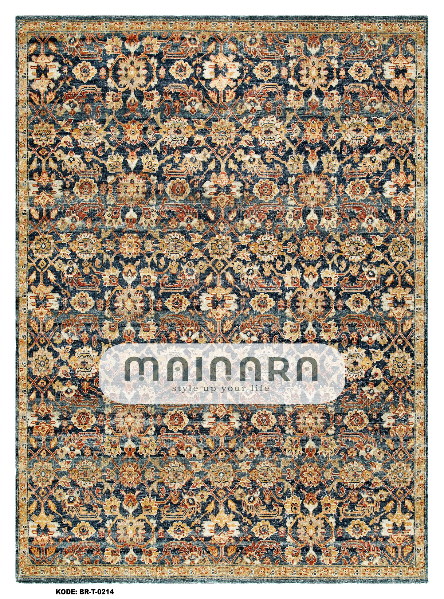 Karpet Tradisional (BR-T-0214) - Brown, Navy
