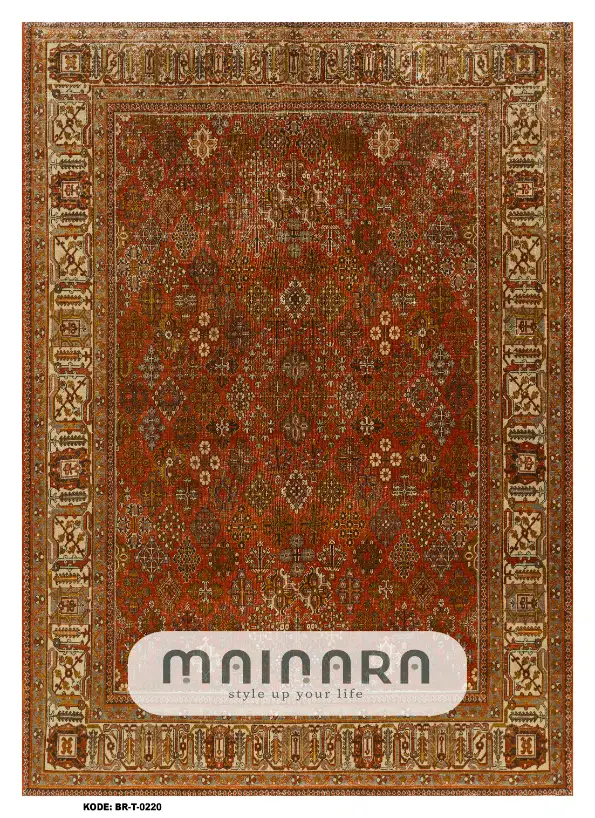 Karpet Tradisional (BR-T-0220) - Brown, Orange, Red