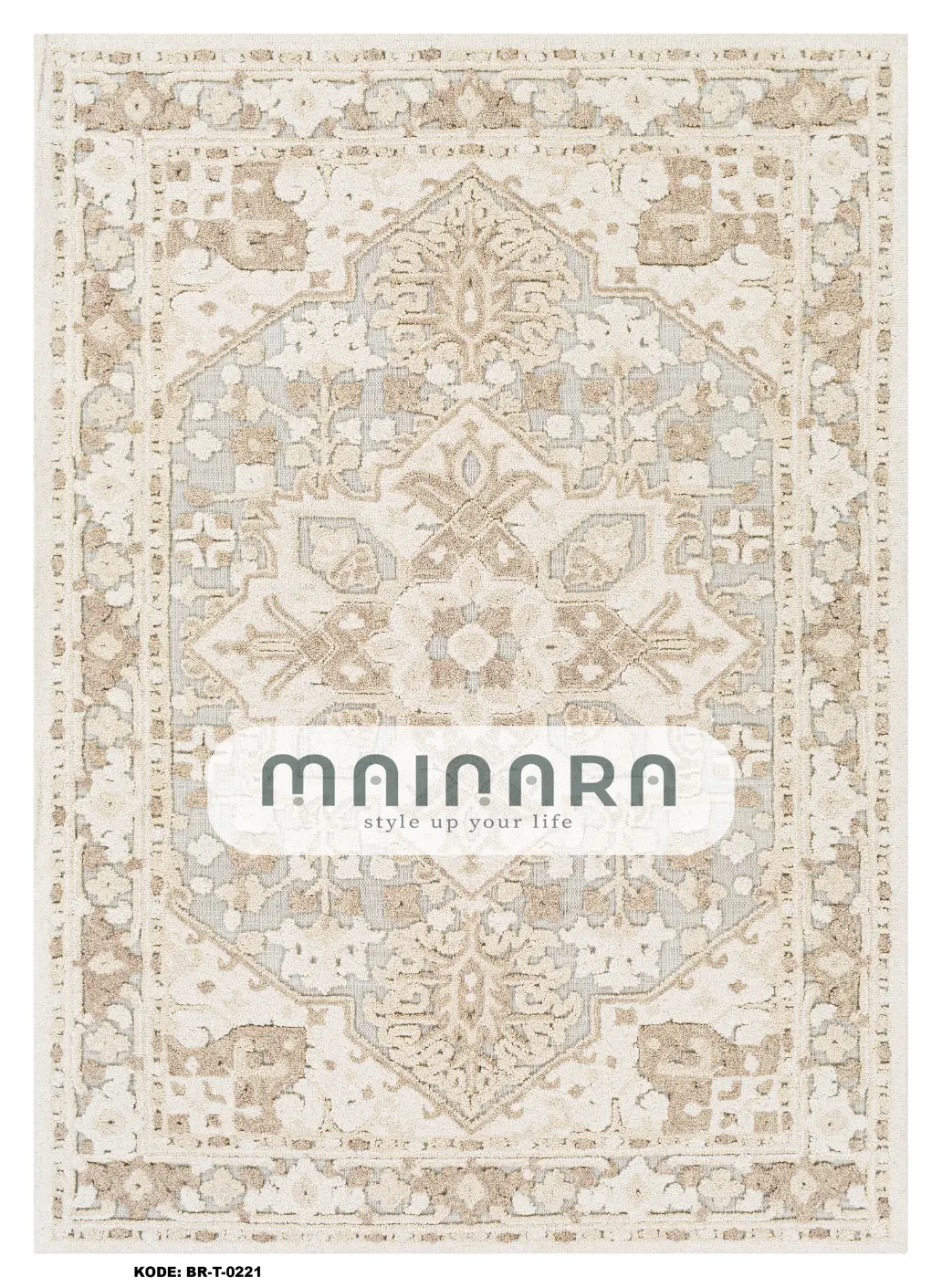 Karpet Tradisional (BR-T-0221) - Brown,Creme