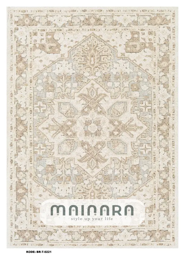 Karpet Tradisional (BR-T-0221) - Brown,Creme