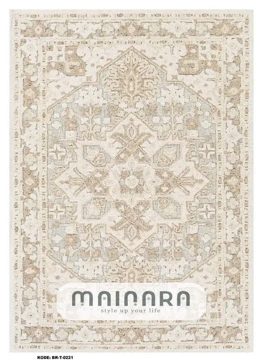 Karpet Tradisional (BR-T-0221) - Brown,Creme