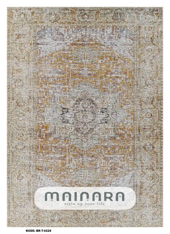 Karpet Tradisional (BR-T-0228) - Brown, Mustard