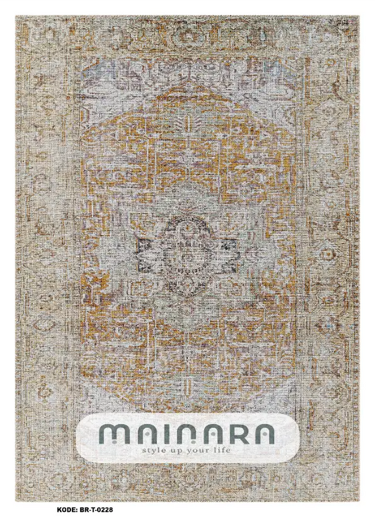 Karpet Tradisional (BR-T-0228) - Brown, Mustard