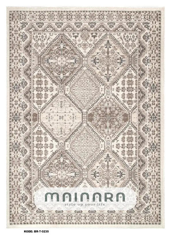 Karpet Tradisional (BR-T-0235) - Brown, Cream
