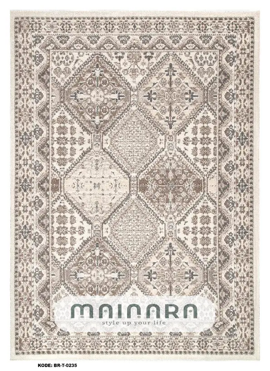 Karpet Tradisional (BR-T-0235) - Brown, Cream