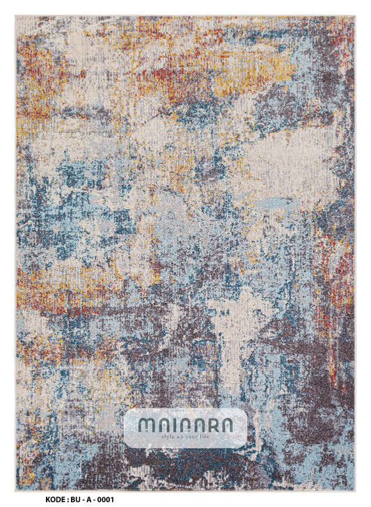 Karpet Abstrak (BU-A-0001) - Blue,Brown,Orange