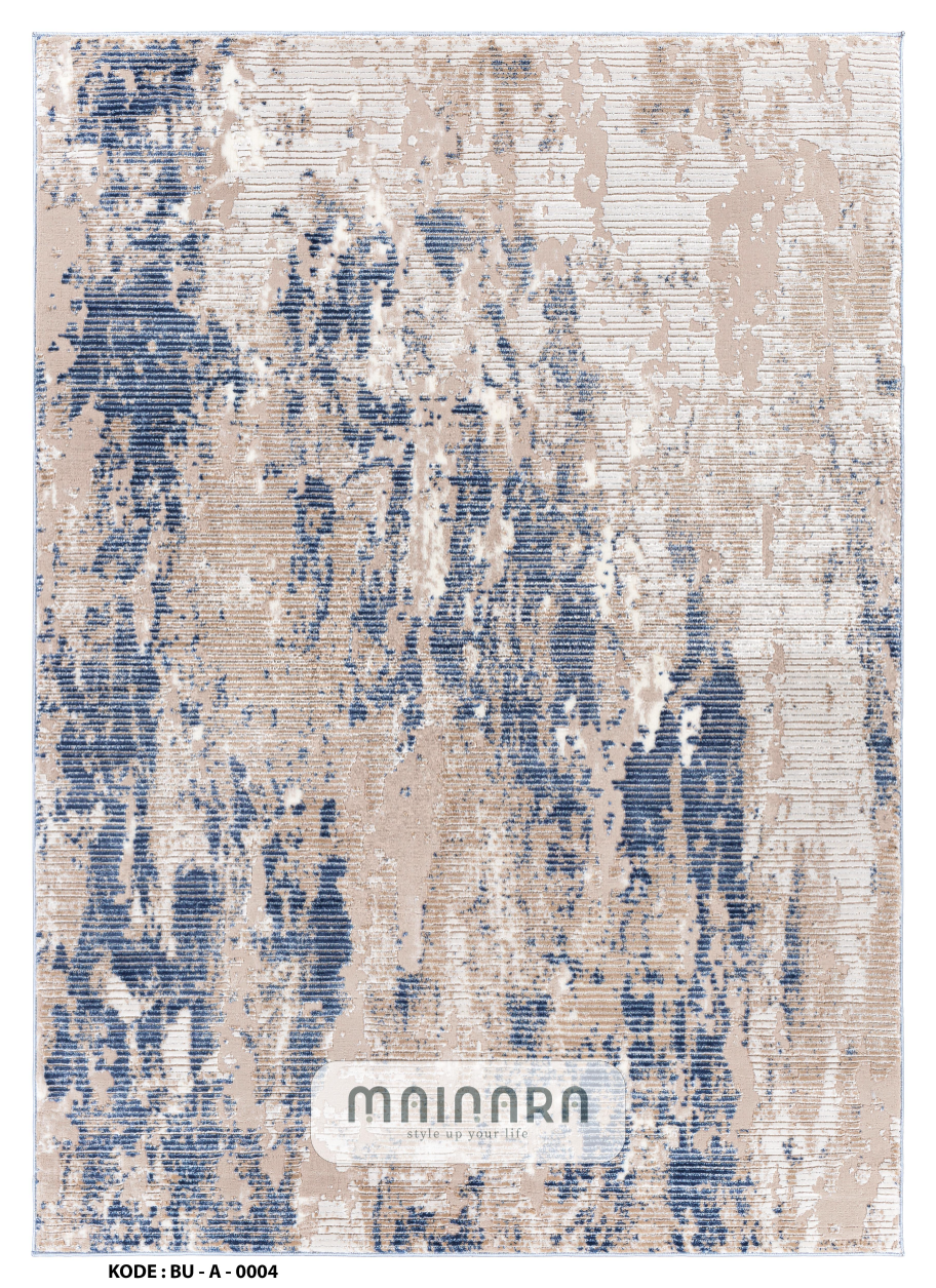 Karpet Abstrak (BU-A-0004) - Blue,Cream