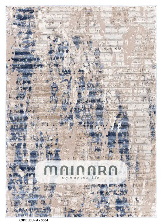 Karpet Abstrak (BU-A-0004) - Blue,Cream
